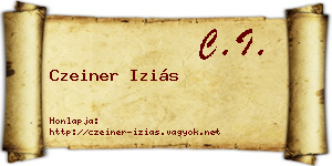 Czeiner Iziás névjegykártya
